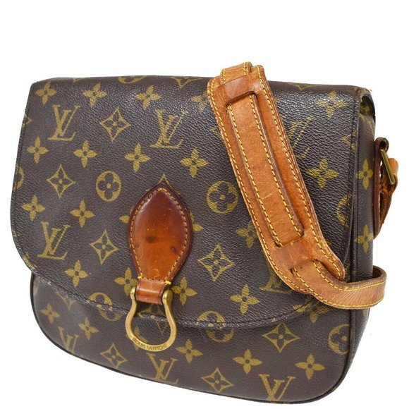 LOUIS VUITTON Saint Cloud GM Shoulder Bag Monogram Leather Brown - Picture 1 of 16